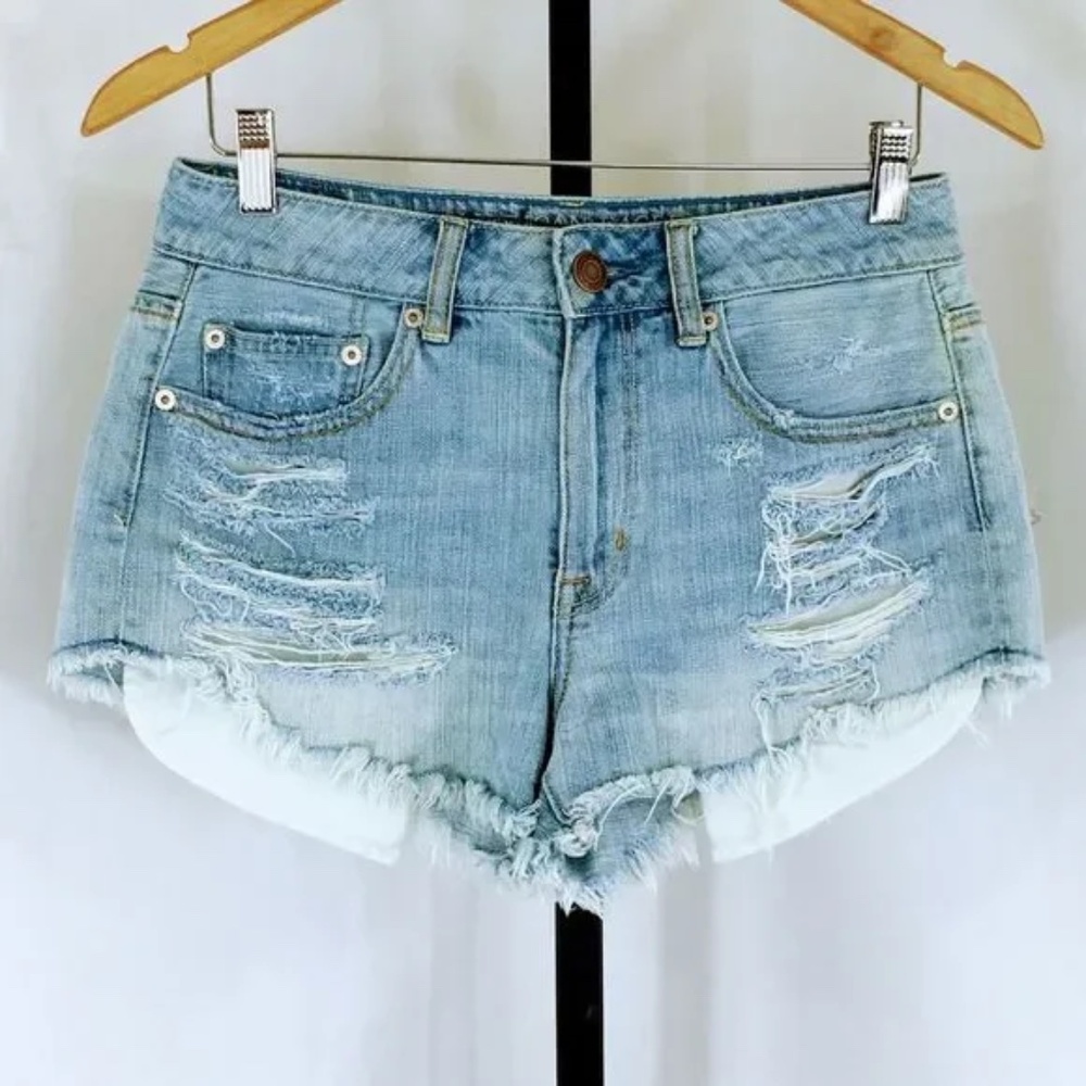 American Eagle Hi-Rise Festival Shorts Distressed Non-Stretch Cotton Shorts Sz4